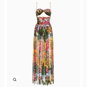 Agua Bendita Tropical Print cut out maxi dress